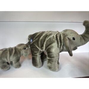The Greatest‎ Show On Earth Mom And Baby Elephant Plush Mom 15" Baby 8"